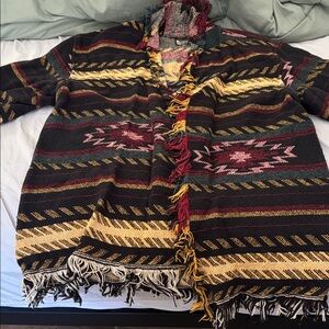 Colorful Fringe Knit vintage jacket